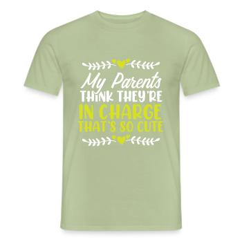parents bébé - T-shirt homme - vert sauge - Devant - AI Model Male 178 light (178cm)