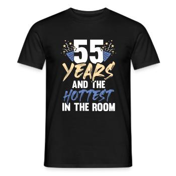 55 years birthday - Men's T-Shirt - black - Front - AI Model Male 178 light (178cm)