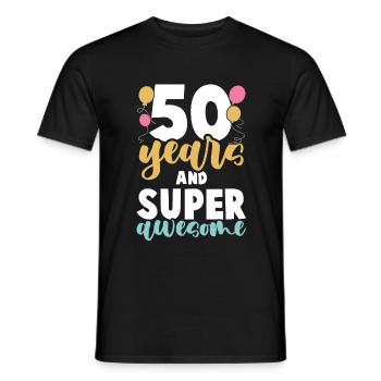 50 ans d’anniversaire - T-shirt homme - noir - Devant - AI Model Male 178 light (178cm)
