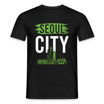 south korea seoul - Men's T-Shirt - black - Front - AI Model Male 178 light (178cm)