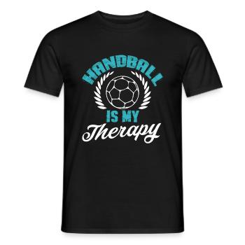 therapie handball - Männer T-Shirt - Schwarz - Vorne - AI Model Male 178 light (178cm)