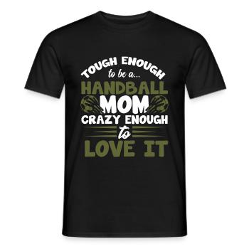 handball maman maman - T-shirt homme - noir - Devant - AI Model Male 178 light (178cm)