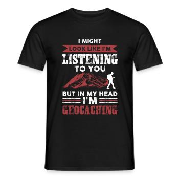 geocaching lustiger spruch - Männer T-Shirt - Schwarz - Vorne - AI Model Male 178 light (178cm)