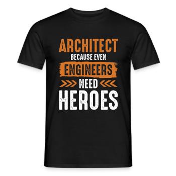 Engineer architect - Men's T-Shirt - black - Front - AI Model Male 178 light (178cm)