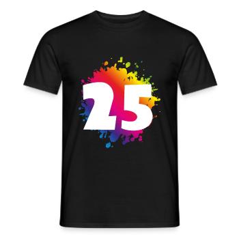 25 Zahl Klecks - Männer T-Shirt - Schwarz - Vorne - AI Model Male 178 light (178cm)