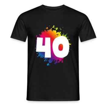 40 nombre de taches - T-shirt homme - noir - Devant - AI Model Male 178 light (178cm)