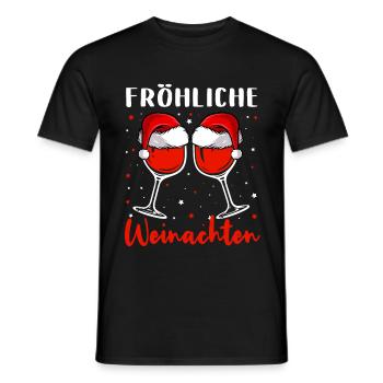 Weihnachten Christmas Weinachten Wein Geschenk - Männer T-Shirt - Schwarz - Vorne - AI Model Male 178 light (178cm)