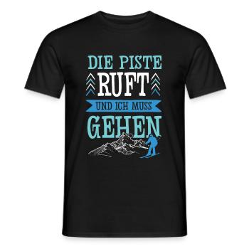 Die Piste Ruft - Männer T-Shirt - Schwarz - Vorne - AI Model Male 178 light (178cm)