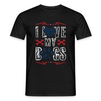 I Love my Dogs - Männer T-Shirt - Schwarz - Vorne - AI Model Male 178 light (178cm)
