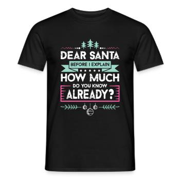 Dear Santa - Men's T-Shirt - black - Front - AI Model Male 178 light (178cm)