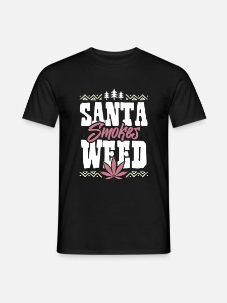Santa Smokes Weed - Men's T-Shirt - black