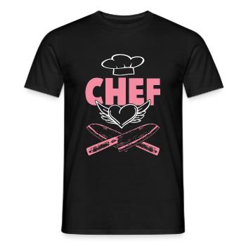 chef chef - Men's T-Shirt - black - Front - AI Model Male 178 light (178cm)
