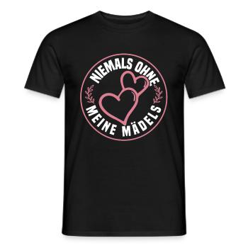 Niemals ohne meine Mädels - Männer T-Shirt - Schwarz - Vorne - AI Model Male 178 light (178cm)
