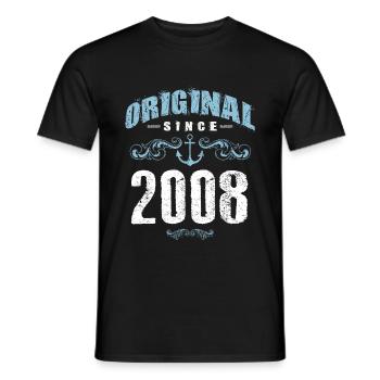 2008 original since - Men's T-Shirt - black - Front - AI Model Male 178 light (178cm)