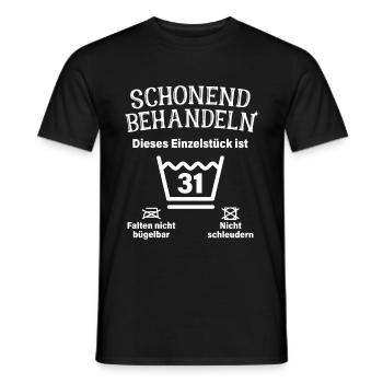 Schonend Behandeln 31. Geburtstag Einzelstück 31 - Männer T-Shirt - Schwarz - Vorne - AI Model Male 178 light (178cm)