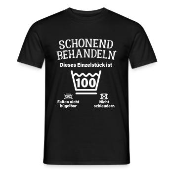 Schonend Behandeln 100. Geburtstag Einzelstück - Männer T-Shirt - Schwarz - Vorne - AI Model Male 178 light (178cm)