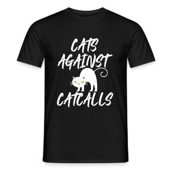 Chats contre Catcalls Chats Catcalling Féministe - T-shirt homme - noir - Devant - AI Model Male 178 light (178cm)