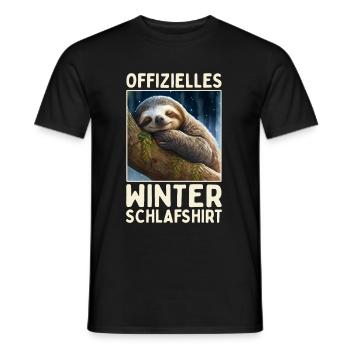 Faultier Winter Schlafshirt Weihnachten Schlaf - Männer T-Shirt - Schwarz - Vorne - AI Model Male 178 light (178cm)