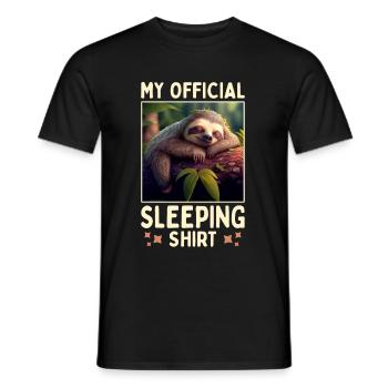 Paresseuse ma chemise de couchage officielle pyjama sommeil - T-shirt homme - noir - Devant - AI Model Male 178 light (178cm)