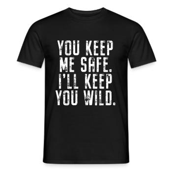 You Keep Me Safe I'll Keep You Wild Valentine's Day - Men's T-Shirt - black - Front - AI Model Male 178 light (178cm)