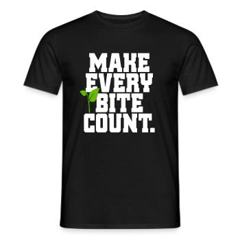Veganer Make Every Bite Count Go Vegan Veganerin - Männer T-Shirt - Schwarz - Vorne - AI Model Male 178 light (178cm)