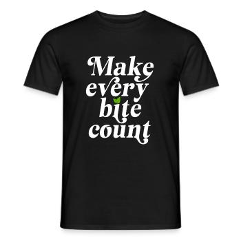Veganer Make Every Bite Count Go Vegan Veganerin - Männer T-Shirt - Schwarz - Vorne - AI Model Male 178 light (178cm)