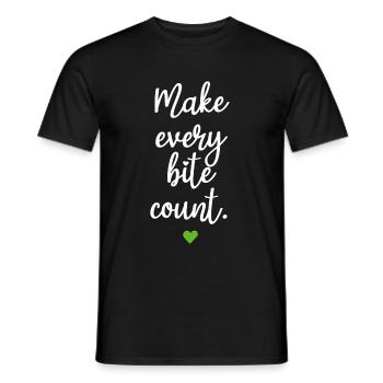 Veganer Make Every Bite Count Go Vegan Veganerin - Männer T-Shirt - Schwarz - Vorne - AI Model Male 178 light (178cm)