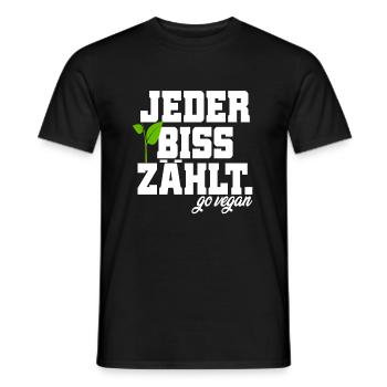 Veganer Jeder Biss Zählt Ich Liebe Tiere Go Vegan - Männer T-Shirt - Schwarz - Vorne - AI Model Male 178 light (178cm)