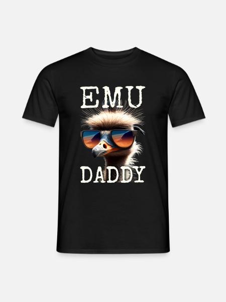 Emu Daddy Vogel Strauß Laufvogel Dad Vatertag Emu - Männer T-Shirt - Schwarz