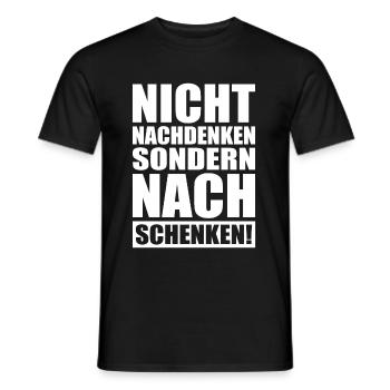 Nicht Nachdenken Sondern Nachschenken Bier Alk JGA - Männer T-Shirt - Schwarz - Vorne - AI Model Male 178 light (178cm)