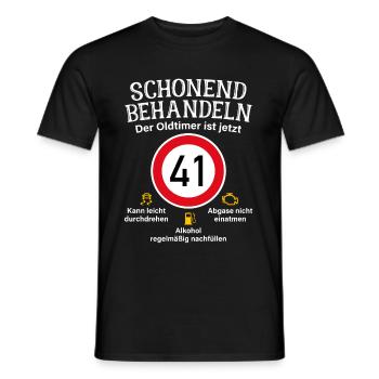 41. Geburtstag Schonend Behandeln Oldtimer Ist 41 - Männer T-Shirt - Schwarz - Vorne - AI Model Male 178 light (178cm)