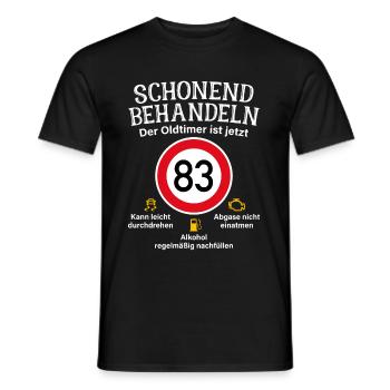83. Geburtstag Schonend Behandeln Oldtimer Ist 83 - Männer T-Shirt - Schwarz - Vorne - AI Model Male 178 light (178cm)