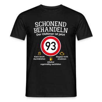 93. Geburtstag Schonend Behandeln Oldtimer Ist 93 - Männer T-Shirt - Schwarz - Vorne - AI Model Male 178 light (178cm)