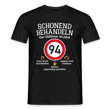 94. Geburtstag Schonend Behandeln Oldtimer Ist 94 - Männer T-Shirt - Schwarz - Vorne - AI Model Male 178 light (178cm)