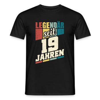 19. Geburtstag Legendär Seit 19 Jahren Legende 19 - Männer T-Shirt - Schwarz - Vorne - AI Model Male 178 light (178cm)