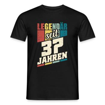 37. Geburtstag Legendär Seit 37 Jahren Legende 37 - Männer T-Shirt - Schwarz - Vorne - AI Model Male 178 light (178cm)