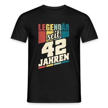 42. Geburtstag Legendär Seit 42 Jahren Legende 42 - Männer T-Shirt - Schwarz - Vorne - AI Model Male 178 light (178cm)
