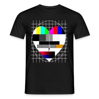 Test Image Coeur I Love 90s Party Love 80s - T-shirt homme - noir - Devant - AI Model Male 178 light (178cm)