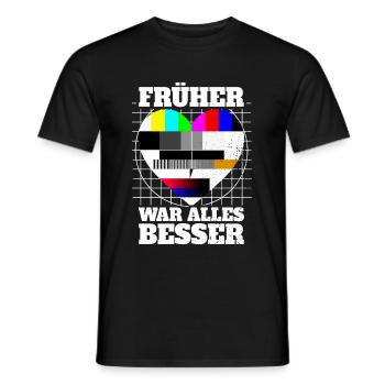 Früher War Alles Besser Testbild 90er Party 80er - Männer T-Shirt - Schwarz - Vorne - AI Model Male 178 light (178cm)