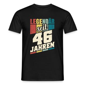 46. Geburtstag Legendär Seit 46 Jahren Legende 46 - Männer T-Shirt - Schwarz - Vorne - AI Model Male 178 light (178cm)