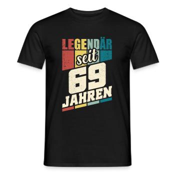 69. Geburtstag Legendär Seit 69 Jahren Legende 69 - Männer T-Shirt - Schwarz - Vorne - AI Model Male 178 light (178cm)