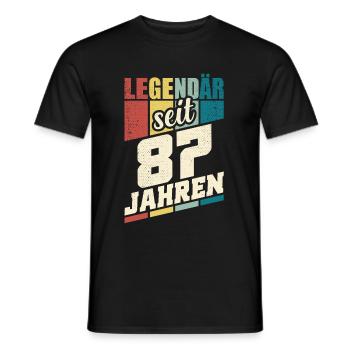 87. Geburtstag Legendär Seit 87 Jahren Legende 87 - Männer T-Shirt - Schwarz - Vorne - AI Model Male 178 light (178cm)