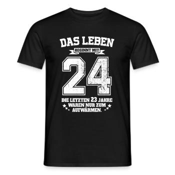 24. Geburtstag Geschenk Das Leben Beginnt Mit 24 - Männer T-Shirt - Schwarz - Vorne - AI Model Male 178 light (178cm)