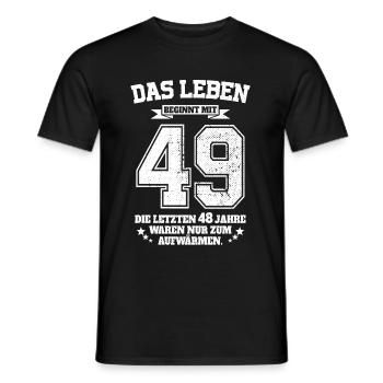 49. Geburtstag Geschenk Das Leben Beginnt Mit 49 - Männer T-Shirt - Schwarz - Vorne - AI Model Male 178 light (178cm)