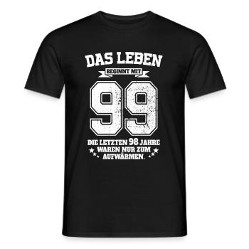 99. Geburtstag Geschenk Das Leben Beginnt Mit 99 - Männer T-Shirt - Schwarz - Vorne - AI Model Male 178 light (178cm)