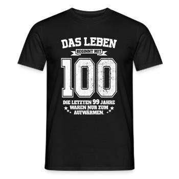 100. Geburtstag Geschenk Das Leben Beginnt Mit 100 - Männer T-Shirt - Schwarz - Vorne - AI Model Male 178 light (178cm)