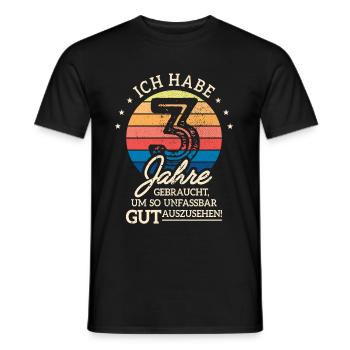 3. Geburtstag Geschenk Habe 3 Jahre Gebraucht - Männer T-Shirt - Schwarz - Vorne - AI Model Male 178 light (178cm)