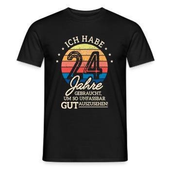 24. Geburtstag Geschenk Habe 24 Jahre Gebraucht - Männer T-Shirt - Schwarz - Vorne - AI Model Male 178 light (178cm)