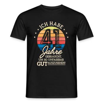 41. Geburtstag Geschenk Habe 41 Jahre Gebraucht - Männer T-Shirt - Schwarz - Vorne - AI Model Male 178 light (178cm)