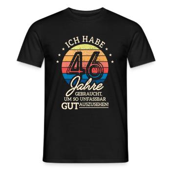 46. Geburtstag Geschenk Habe 46 Jahre Gebraucht - Männer T-Shirt - Schwarz - Vorne - AI Model Male 178 light (178cm)